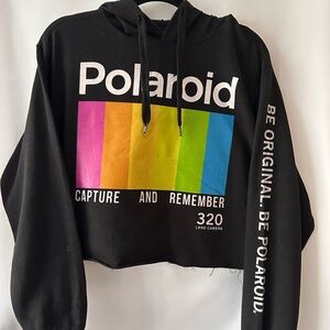 Polaroid Black Hoodie with White Logo